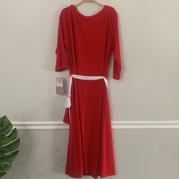 NEW NINA LEONARD RED DRESS SIZE:1X - Picture 3 of 4